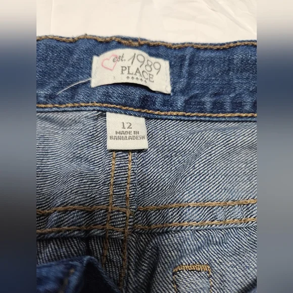 Children's Place Girl's  Denim Jean Shorts Size 12 #G-09 - Picture 3 of 8
